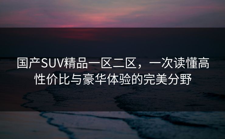 国产SUV精品一区二区,一次读懂高性价比与豪华体验的完美分野 国产SUV精品一区二区,一次读懂高性价比与豪华体验的完美分野
