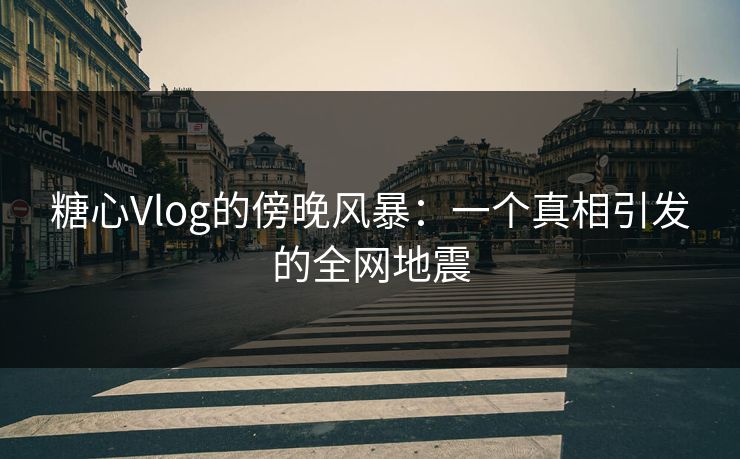 糖心Vlog的傍晚风暴：一个真相引发的全网地震