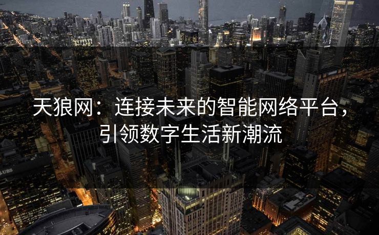 天狼网：连接未来的智能网络平台，引领数字生活新潮流