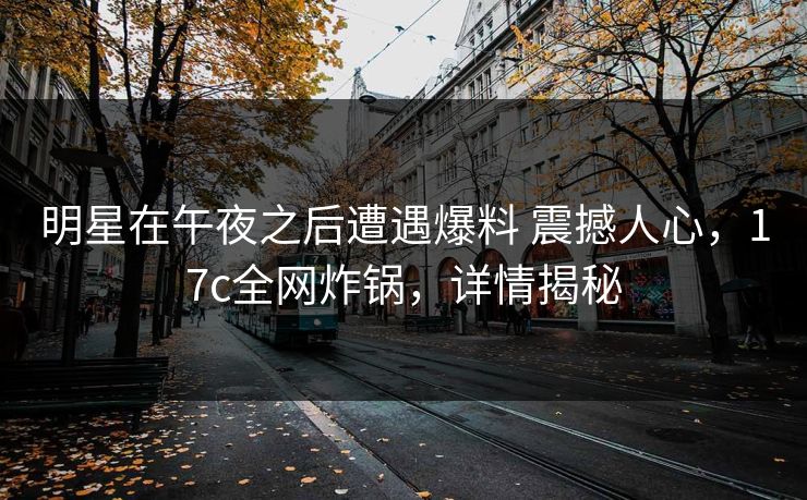 明星在午夜之后遭遇爆料 震撼人心，17c全网炸锅，详情揭秘